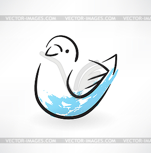 Dove grunge icon - color vector clipart