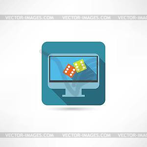 Games on display icon - vector clipart