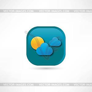 Sun and clouds icon - vector image