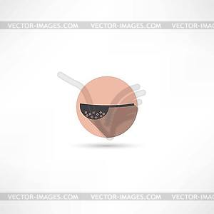 Colander icon - color vector clipart