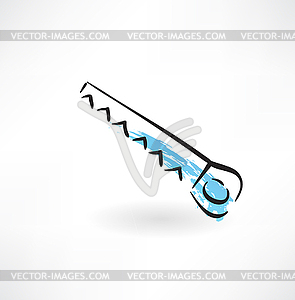 Saw grunge icon - vector clipart / vector image