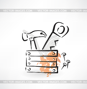 Planking grunge icon - vector image