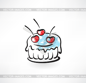 Cake grunge icon - vector clipart