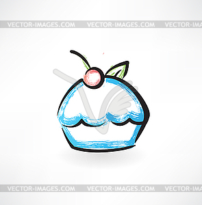 Cake grunge icon - vector clip art