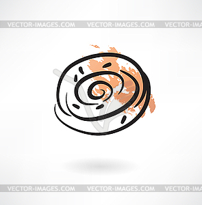 Fancy bread grunge icon - vector clipart