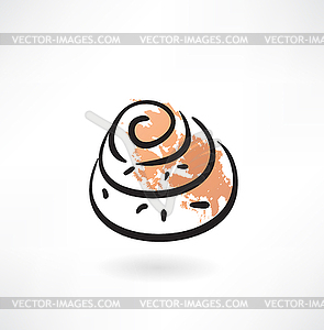 Fancy bread grunge icon - vector image