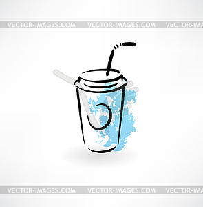 Drink grunge icon - vector image