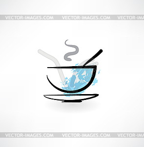 Hot drink grunge icon - vector clipart