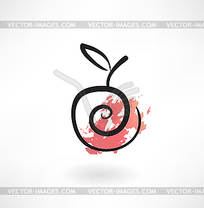 Apple grunge icon - vector clip art