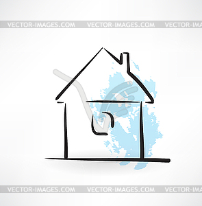 House grunge icon - vector image