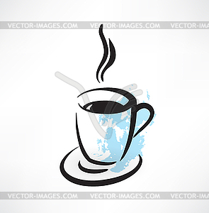 Hot drink grunge icon - vector clip art