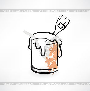 Paint bucket grunge icon - vector clip art