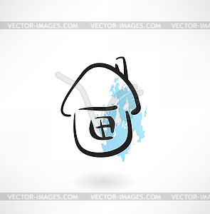 House grunge icon - vector clip art