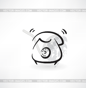 Old telephone grunge icon - vector clipart