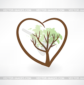 Tree grunge icon - vector clip art