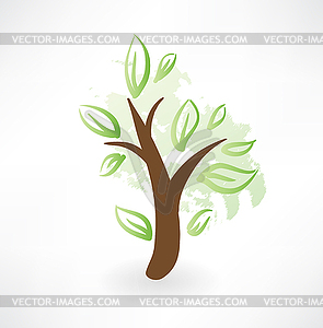 Tree grunge icon - vector clipart