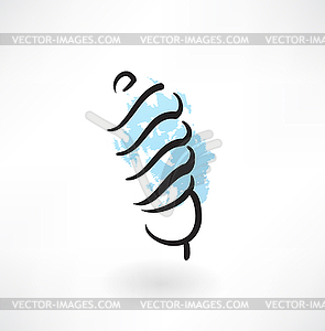 Energy saving lamp grunge icon - vector clip art