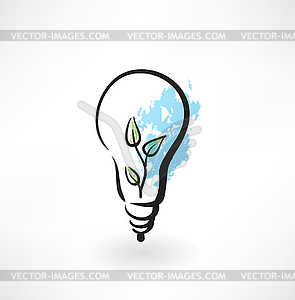 Eco light bulb icon - vector clip art