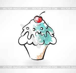 Cake grunge icon - vector clipart