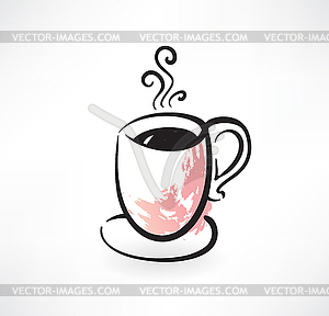 Hot drink grunge icon - vector clipart / vector image