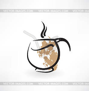 Coffee grunge icon - vector clip art