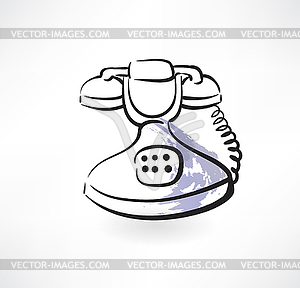 Old phone grunge icon - vector clipart