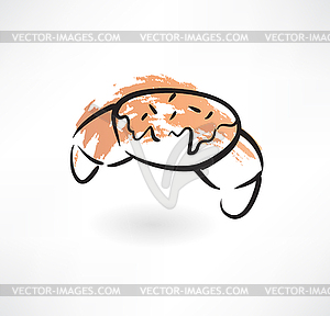 Croissant grunge icon - vector clipart