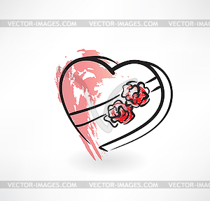 Valentine grunge icon - color vector clipart