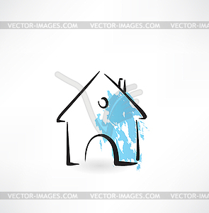 House grunge icon - vector image