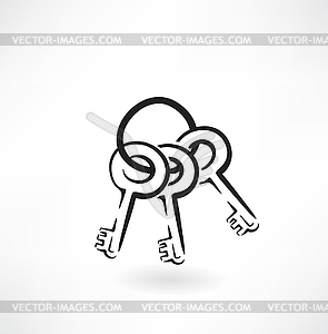 Key grunge icon - vector clipart