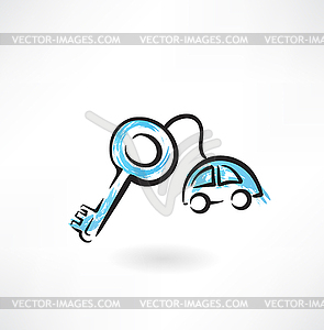 Car keys grunge icon - vector image