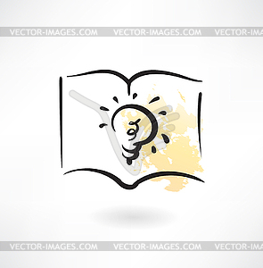 Light bulb grunge icon - vector image