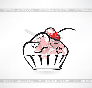 Cake grunge icon - vector clipart