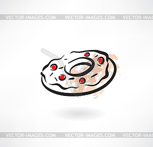 Donut grunge icon - vector clip art