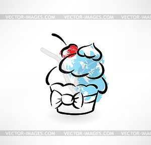 Cake grunge icon - vector clipart