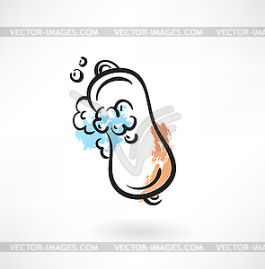 Shower sponge grunge icon - vector EPS clipart