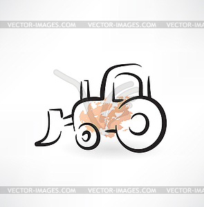 Tractor grunge icon - vector clipart