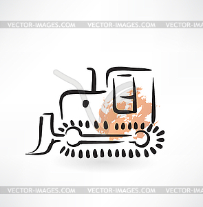 Tractor grunge icon - vector image