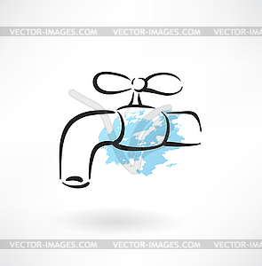 Faucet grunge icon - vector clip art