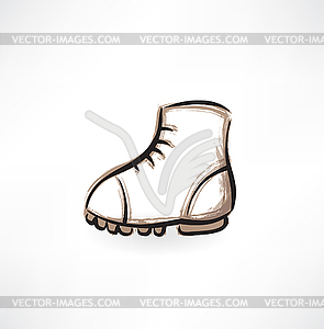 Boot grunge icon - vector image