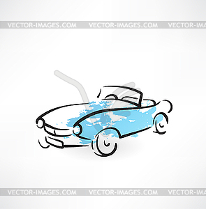 Car grunge icon - vector image