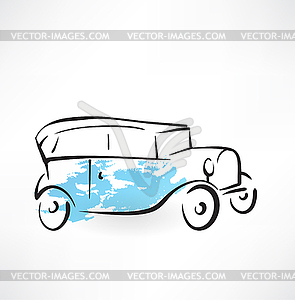 Car grunge icon - vector image