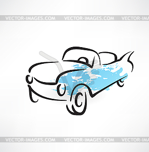 Car grunge icon - vector clip art