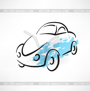 Car grunge icon - vector image