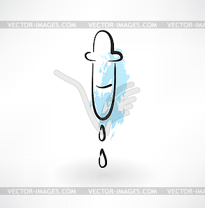 Pipette grunge icon - vector image