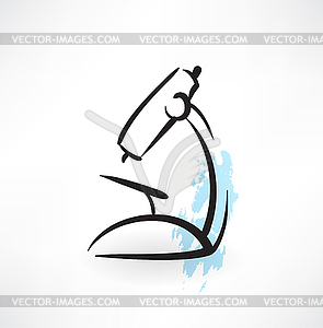 Microscope grunge icon - vector image