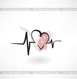 Cardiology grunge icon - vector image