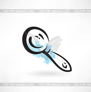 Magnifier grunge icon - vector image