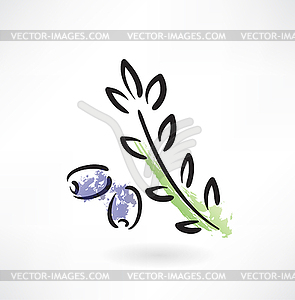 Olive grunge icon - royalty-free vector image
