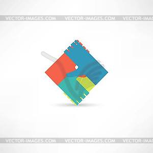 Цветные руки значок - изображение в векторе